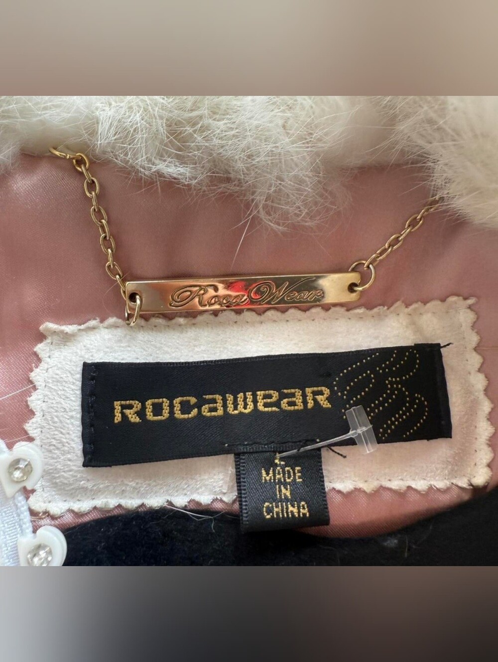 Y2K Rocawear Genuine Rabbit Fur Cropped Jacket – Size Large - Picture 2 of 5